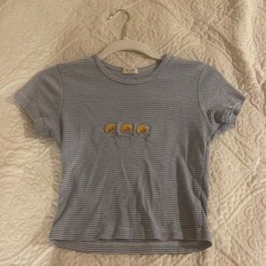 Brandy Melville blue with yellow flower t shirt